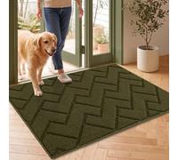 Biscpro Door Mat 60x90cm,Indoor DoorMat Washable,Doormat Indoor Dirt Trapper Non-slip,Absorbent Inside Entrance Rug Floor Mat for Entryway,Patio,Garden,Laundry Room,Pets - Oliver Green