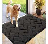 Biscpro Door Mat 60x90cm, Indoor DoorMat Washable, Doormat Indoor Dirt Trapper Non-slip, Absorbent Inside Entrance Rug Floor Mat for Entryway, Patio, Garden, laundry Room,Pets- Dark Grey