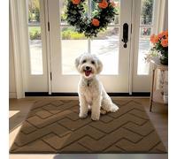 Biscpro Door Mat, 80x100cm DoorMat Indoor Washable, Doormat Indoor Dirt Trapper Non-slip,Absorbent Inside Entrance Rug Mat for Entryway,Patio,Garden,Laundry Room,Pets - Dark Brown