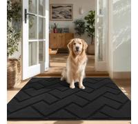 Biscpro Door Mat, 80x100cm DoorMat Indoor Washable, Doormat Indoor Dirt Trapper Non-slip,Absorbent Inside Entrance Rug Mat for Entryway,Patio,Garden,Laundry Room,Pets - Dark Gray