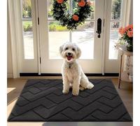 Biscpro Door Mat 80x120 cm, Indoor DoorMat Washable, Doormat Indoor Dirt Trapper Non-slip, Absorbent Inside Entrance Rug Floor Mat for Entryway, Patio, Garden, laundry Room,Pets - Dark Grey