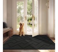 Biscpro Door Mat 80x120cm, Indoor DoorMat Washable, Doormat Indoor Dirt Trapper Non-slip, Absorbent Inside Entrance Rug Floor Mat for Entryway, Patio, Garden, laundry Room,Pets - Dark Grey