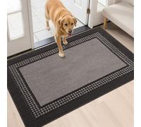 Biscpro Doormat,80x120cm Indoor Back&Front Door Mat,Non Slip Rubber Backing Absorbent Front Door Entrance Mat,Dirt Trapper Entryway Doormat,Low-Profile Machine Washable Floor Door Mat(Grey)