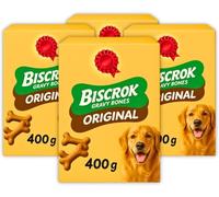 Biscrok Gravy Bones Dog Treats - Crunchy Dog Biscuits with Gravy Coating - Healthy Training Snacks with Calcium & Vitamins - Original Dog Treats for Strong Bones & Joint Support (4-Pack)