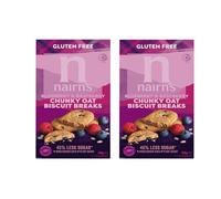 Biscuit Breaks Chunky Oat, Blueberry & Raspberry 2 x 160g,Suitable for vegetarians and vegans, these chunky biscuits offer a satisfying crunch in every bite