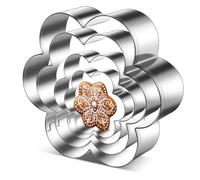 Biscuit Cutters - 4 Inch, 3.15 Inch, 2.5 Inch, 2 Inch, Flower Cookie Cutter Large,Metal Cookie Cutters Set, Biscuit Cutters for Baking, Spring Flower Cookie Cutters Shapes Molds(Plum Blossom Flower)