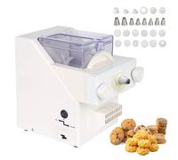 Biscuit Form Maker, 180W Automatic Cookie Making Machine with 8 Interchangeable Nozzles, 6 Moulds, Electric DIY Cookie Press for Dessert Shop, Kitchen, Home White
