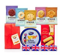 Biscuit Gift Box Hamper - Italian Belli Cantuccini, Border Biscuits Variety, Shortbread & Cookie Tin with Chocolate Squares | Premium Tea Time Food Gift Set for Birthdays, Christmas & Thank You Gifts
