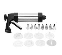 Biscuit Maker, Biscuit Making and Icing Set Aluminum Alloy Press Set Cake Pastry Nozzle Decorating Tools with 8 Nozzles 8 Cookies Mold for Kitchen Use Foodgrade Baking Accessory