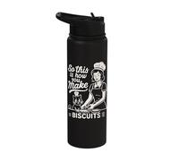 Biscuit Making Baker This is How You Make Biscuits Cat Lover Stainless Steel Insulated Water Bottle