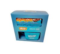 Biscuit Pocket Mug Gift Set with Chocolate Biscuits - Blue Ceramic Cup with Built-In Biscuit Holder - Includes Snack Pack of Chocolate-Coated Biscuits (milk chocolate (light blue))