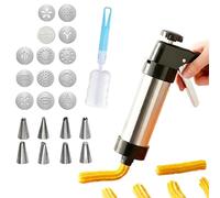 Biscuit Press | Making Device with 13 Cookie Cutters 8 Nozzles | Manual Dough Press | for Christmas Bakery Decoration Cake Bread Pancake Autumn Festival