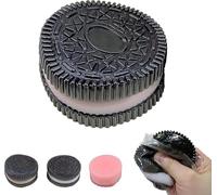 Biscuit Stress Relief Toy - Ultra Soft Decompression Venting Toy,Memory Reusable Rebounding Sandwich Cookie Toys,Office Worker Stress Relief Props,for Birthday and Party (Pink BLACK)