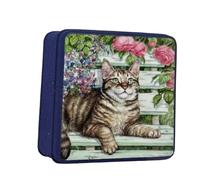 Biscuit Tin Gift Set | Embossed Biscuits Tin Filled with Mini Chocolate Chip Bites Biscuit Gifts | Valentines Day, Mothers Day, Thank You Gifts, Fathers Day, Birthdays | Men, Women Kids (Tabby Cat)