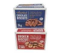 Biscuit Variety Pack - Broken Biscuit Assortment 1.3kg & Assorted Chocolate Biscuits 1kg - Mix of Whole, Broken and Misshapen Biscuits - Single or Pack of 2 (broken and chocolate assorted buiscuits)