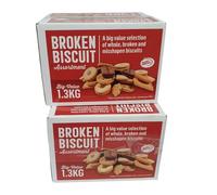 Biscuit Variety Pack - Broken Biscuit Assortment 1.3kg & Assorted Chocolate Biscuits 1kg - Mix of Whole, Broken and Misshapen Biscuits - Single or Pack of 2 (2 broken buiscuits)