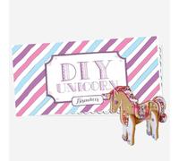 Biscuiteers 3D Unicorn Biscuit Kit - DIY Baking Set - Includes 4 Vanilla Biscuit Pieces, Icing & Sprinkles - Ideal Creative Family Activity & Unique Cake Topper - Handmade in London Bakery