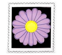 Biscuiteers Aster September Birth Flower Letterbox Biscuit - Freshly Baked Lemon Biscuit in Illustrated Gift Box - Hand-Crafted and Hand-Iced in London, Artisan Birthday Gift