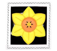 Biscuiteers Daffodil March Birth Flower Letterbox Biscuit - Freshly Baked Lemon Biscuit in Illustrated Gift Box - Hand-Crafted and Hand-Iced in London, Artisan Birthday Gift