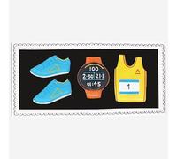 Biscuiteers Marathon Letterbox Biscuits, 4 Hand-Iced Gingerbread Biscuits with Running & Marathon Themed Designs in Hand-Illustrated Gift Box, Luxury Good Luck & Congratulations Gift for Runners