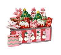 Biscuiteers Merry & Bright Christmas Hand-Iced Gingerbread Biscuits | 16 Festive Designs with Christmas Cracker and Snowflakes, Baked in London, in our Signature Hand-Illustrated Keepsake Tin