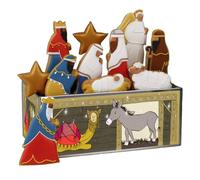 Biscuiteers Nativity Christmas Biscuit Tin | 11 Hand-iced Gingerbreads | The Whole Cast Under a Twinkly Star | Lay the Whole Scene Out on a Plate | Hand-illustrated Keepsake Tin