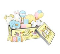 Biscuiteers New Baby Biscuit Tin Gift Set - Vanilla Biscuits in Hand-Illustraded Keepsake Tin - Newborn Baby Shower Present - Handcrafted in London - Ideal New Mum and Dad Present