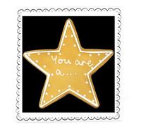 Biscuiteers You're a Star Biscuit Gift | Single Hand-Iced Chocolate Star Biscuit in Box; Luxury Thank You, Well Done and Congratulations Present