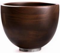 Biscuitique Premium Solid American Walnut Wood Mixing Bowl Compatible with Kitchen Aid Tilt-Head Models 4.5 Quart and 5QT Stand Mixer Wooden Bowls