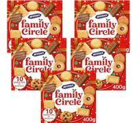 Biscuits Bundle Pack with Family Circle Biscuit Assortment 400g - 5 Pack |10 Varieties of Biscuits Suitable for vegetarians.