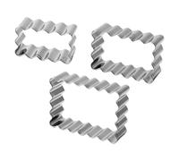 Biscuits Cutters Rectangle Stainless Steel Cookie Cutter Set Rectangle Bis Cuit M Olds Pa Stry Fluted Edge Cutters Jagged Edge Cookie Cutter Fluted (Silver, oneside)