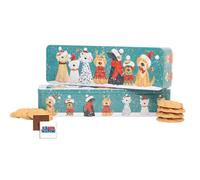 Biscuits Gift Set Christmas Biscuit Tins Luxury Assorted Biscuits Embossed Christmas Cat Tin Stem Ginger Or Christmas Dog Tin Lemon & Orange 225g Boxed Treatz (Dogs Tin - Lemon & Orange 225g)