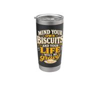 Biscuits Gravy Humor Southern Breakfast Stainless Steel Insulated Tumbler