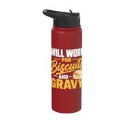 Biscuits Gravy Lover Southern Breakfast Stainless Steel Insulated Water Bottle