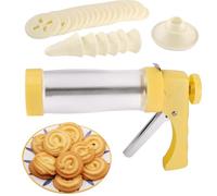 Biscuits Maker Press Machine, Cookie Making Tool, Spritz with 16 Cookie Press Discs & 6 Icing Tips, Kitchen Aids for Churros, Chocolate, Candies