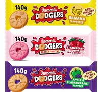 Biscuits Snack Bundle Consisting of Jammie Dodgers strawberry, Banana, and Apple & Blackcurrant 140g (3 Mixed Pack)