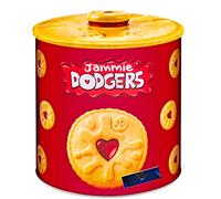 Biscuits Tin Gift Set - Jammie Dodger Biscuit Barrel - Shortcake Biscuits with Raspberry Flavoured Jam