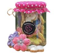 Biscuity - Luxury Handmade Biscuit Gift Set - Flower Biscuits in a Jar - Mother's Day Gift - Birthday Gift for Mum - Birthday Gift for Nan - Thank You Gift - Luxury Cookies (Cornish Hedgerow)