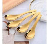 Bisda Thick Heavy Duty Soup Spoons, Set of 4, Stainless Steel Polished Asian Rice Table Spoon,Dishwasher Safe