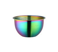BISDARUN 18/10 Stainless Steel Mixing Bowls with Measurement Marks 2.5 Litres for Baking Salad Bowl Meal Prep Party Serving Bowls Matte Rainbow 1-Piece