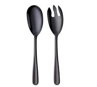 BISDARUN Salad Spoon and Fork Set Stainless Steel Salad Servers Set of 2, Black Large Serving Spoon and Fork 30.5 cm/12 inches Length
