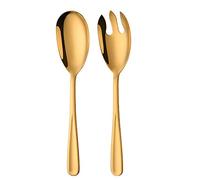 BISDARUN Salad Spoon and Fork Set Stainless Steel Salad Servers Set of 2, Gold Large Serving Spoon and Fork 30.5 cm/12 inches Length