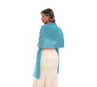 Bisdasdm Chiffon Capelet Soft capes Shawls and Wraps for Evening Dress Wedding Cape 1920s shawl accessories for women flapper Cover Up - Blue