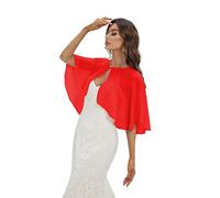 Bisdasdm Soft Chiffon Scarfs Shawls and Wraps for Evening Dresses Wedding Shawl Wraps Bridal Scarve for Women - Red