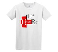 BISEGRLIN Men's Life Viva Cristo Rey Custom Cotton T Shirt White XXL