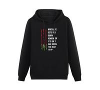 BISEGRLIN Men's When Life Gets You Down Remember Its Only One Down The Rest Is Up Pullover Hoodies Long Sleeve Sweatshirts L Black