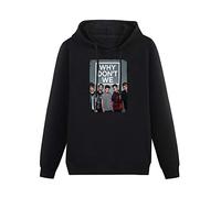 BISEGRLIN Men's Why Don'T We Graphic Cotton Pullover Long Sleeve Hoody Sweatshirts S Black