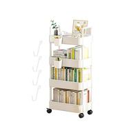 Bisenty Multi-Functional 3 Tier Rolling Cart, Snack Trolley & Library Book Cart for Office & Bathroom Laundry Room