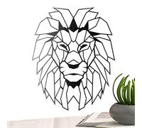 biset Metal Wall Mounted Lions Head, Black Lions Head Ornament, Large Sculpture Animals Head Wall Decor, Lions Head Wall Mounted Art, Black Geometric Wall Lights Animal