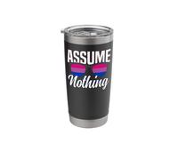 Bisexual Bi Pride Flag Colors Assume Nothing Stainless Steel Insulated Tumbler